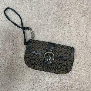 Coach monogram canvas wristlet